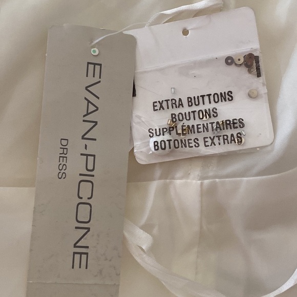 Evan Picone White Halter Beaded Cocktail Party Midi Dress size 8 - Picture 7 of 9